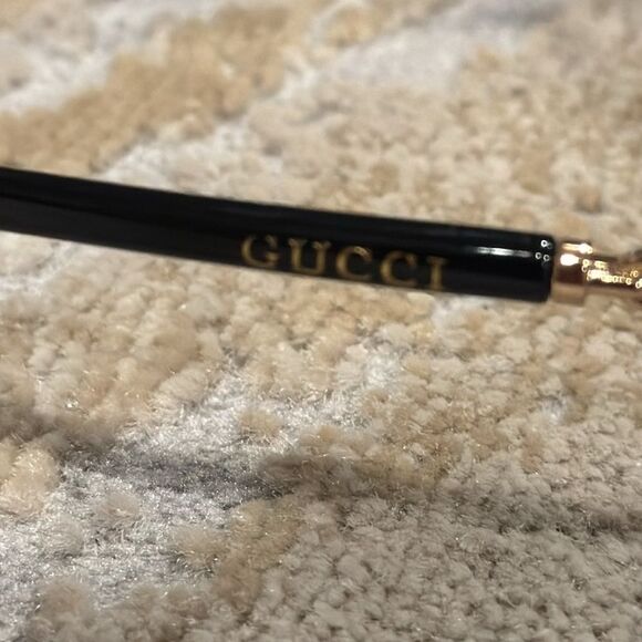 Gucci Core Optical Frame black  plastic frames with gold accents EUC 8059 52 - Picture 8 of 14